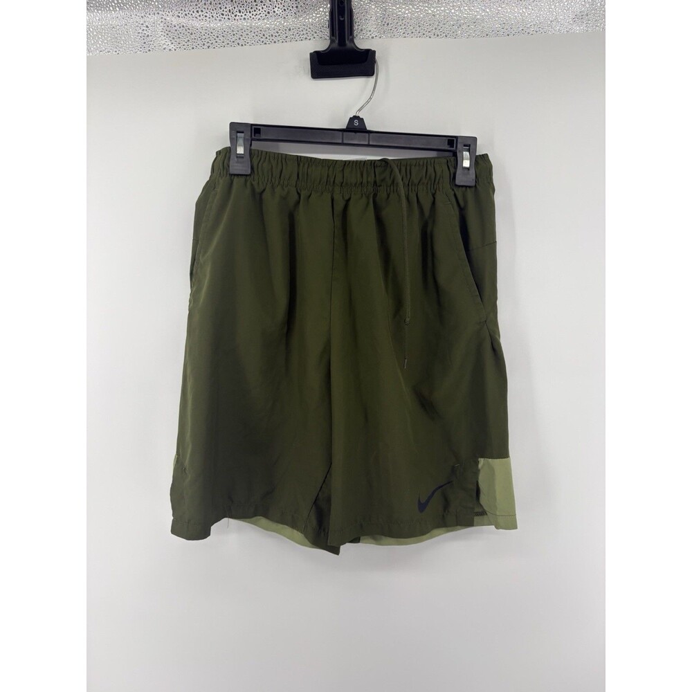 Nike Shorts Mens S Green Athletic Drawstring Pockets Moisture Wicking 8 Inseam